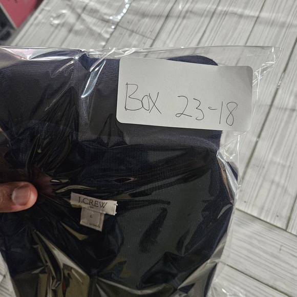 J Crew Sweater Womens Large Navy Blue Long Cardigan Blazer Coatigan Knit - Picture 6 of 6